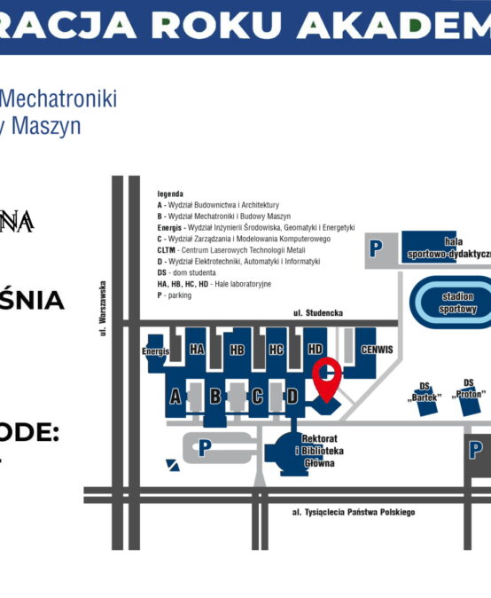 Inauguracja roku akademickiego 2024/2025 Wydziału Mechatroniki i Budowy Maszyn poniedziałek 30 września o godz. 10.30 w Auli Głównej