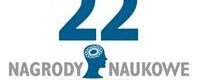 Logo 22. Nagród Naukowych Polityki. Widnieje duża liczba "22" nad sylwetką głowy z mózgiem.