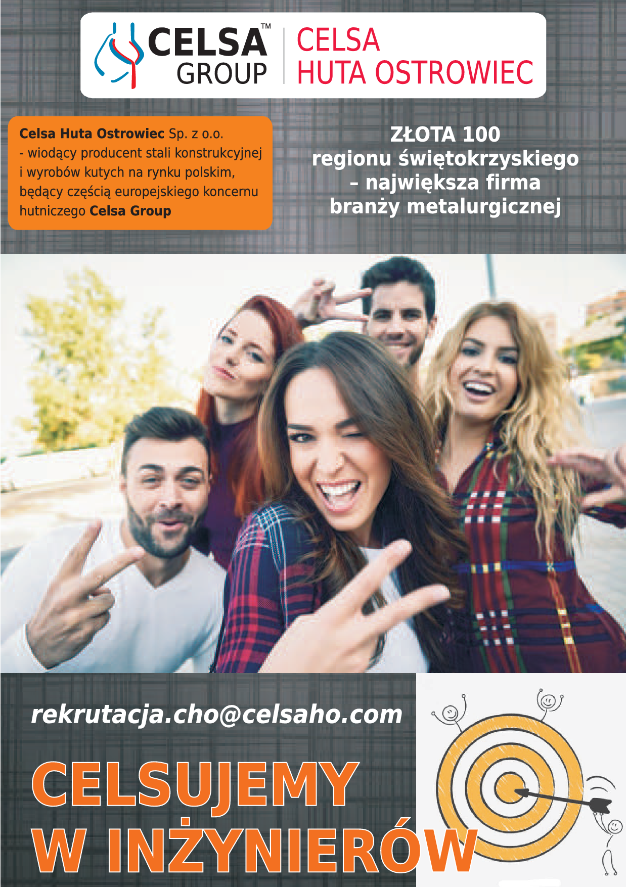 Celsa Huta Ostrowiec, polski producent stali, rekrutuje inżynierów. Kontekst: oferta pracy.
