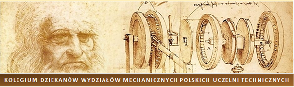 Portret Leonarda da Vinci i rysunek mechanizmu zębatego.