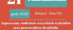 Plakat zaprasza na Sportową Inaugurację Roku Akademickiego 2021/2022, która odbędzie się 21 października.