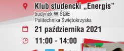 Plakat informuje o Akademickich i Młodzieżowych Targach Pracy w Kielcach, które odbędą się 21 października 2021 r.