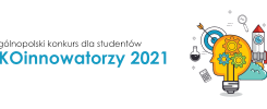 Ogólnopolski konkurs dla studentów EKOinnowatorzy 2021. Kluczowe obiekty: żarówka-głowa, rakieta, tarcza.