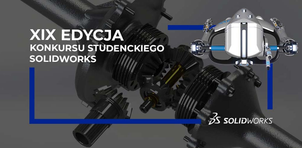 XIX edycja konkursu studenckiego SolidWorks. Widoczne mechanizmy i futurystyczny pojazd.