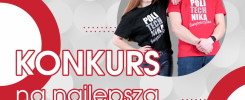 V edycja konkursu na najlepszą pracę dyplomową. Dwoje młodych ludzi w koszulkach z napisem "Politechnika Świętokrzyska".